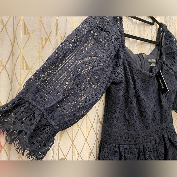 NWT City Chic Giselle Navy Lace Dress size 14 (xs) - Picture 5 of 6